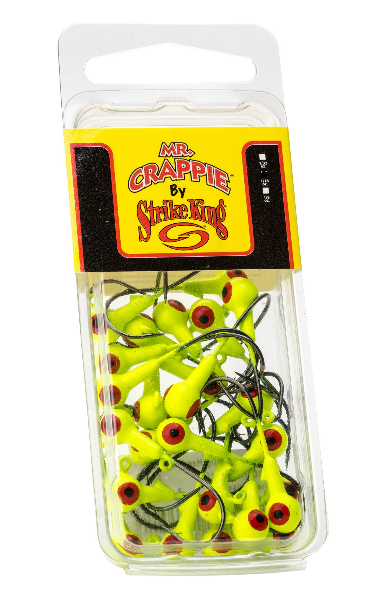 Mr Crappie SlabSlasher Jighd, 1/8oz Chartreuse 25pk