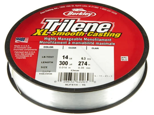 Berkley Trilene XL Monofilament Line Clear 12lb 300 Yard
