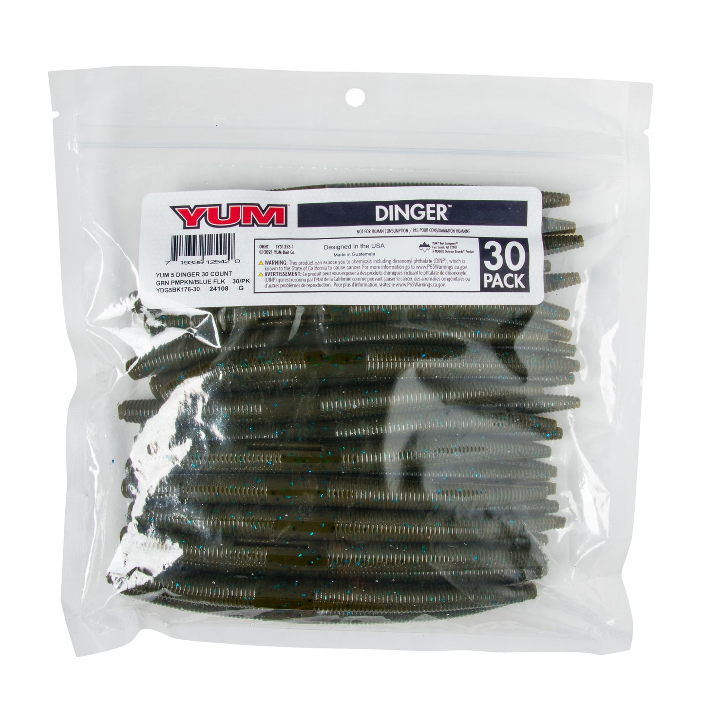 Yum Dinger Bulk 5" 30pk Grn Pumpkin Blue