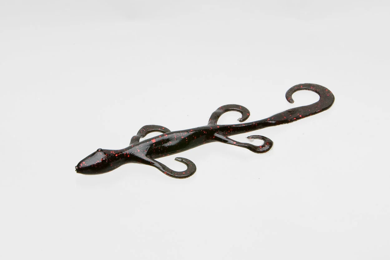 Zoom Lizards 6" Black Red Glitter