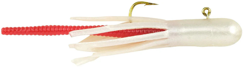 Berkley PowerBait Pre-Rigged Atomic Tubes Fishing Soft Bait- Bleeding Pearl- 1/32oz-3ct