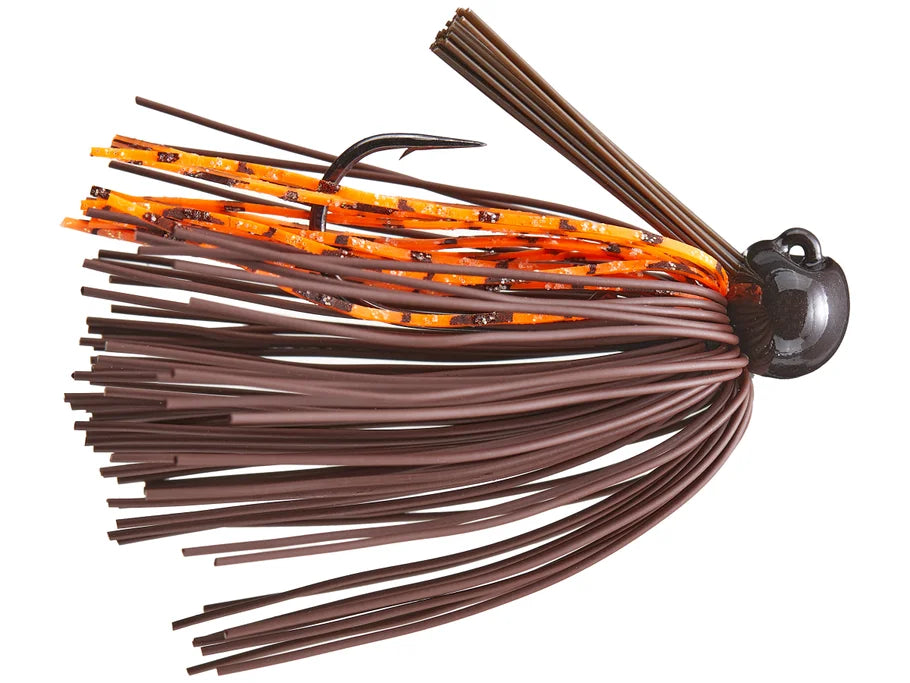 Bass Patrol Round Rubber Football Jigs 1/4oz Brown Orange Scale