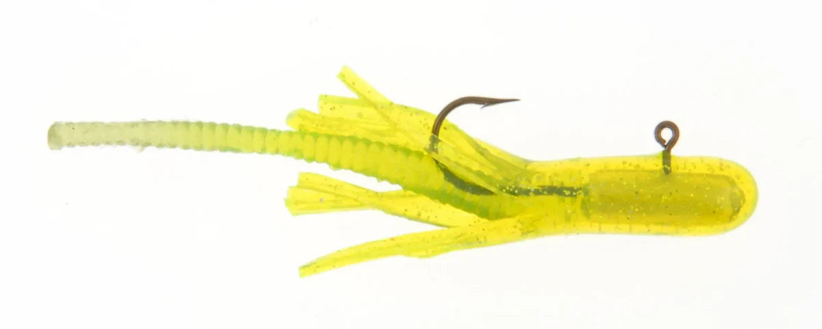 Berkley PowerBait Pre-Rigged Atomic Tubes Fishing Soft Bait- Chartreuse Silver Fleck- 3ct- 1/32oz
