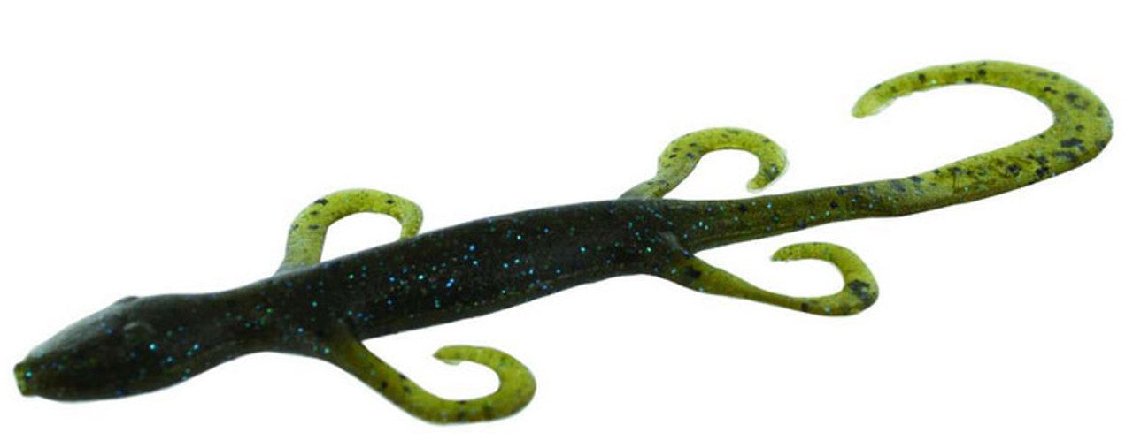 Zoom Lizards 6"Green Pumpkin Blue