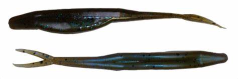Zoom Salty Super Fluke Jr Green Pumpkin Blue Flash