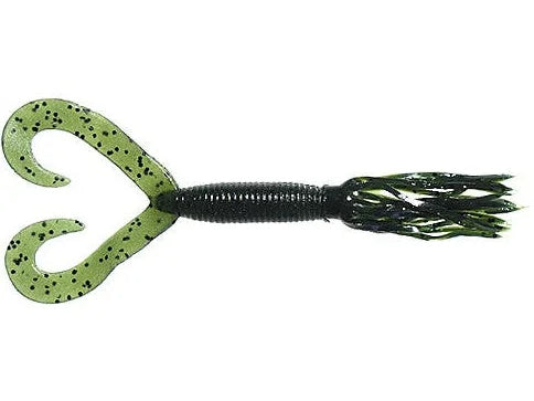 Yamamoto Double Tail Hula Grubs 5" Watermelon Black