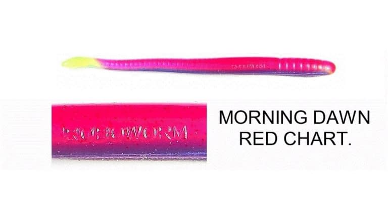 Roboworm Fat Straight Tail Worm Morning Dawn Red Chart 4.5"