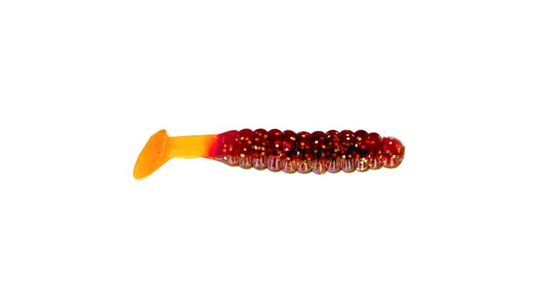Charlie Brewer Crappie Slider Grubs Motoroil Glitter Orange Tail