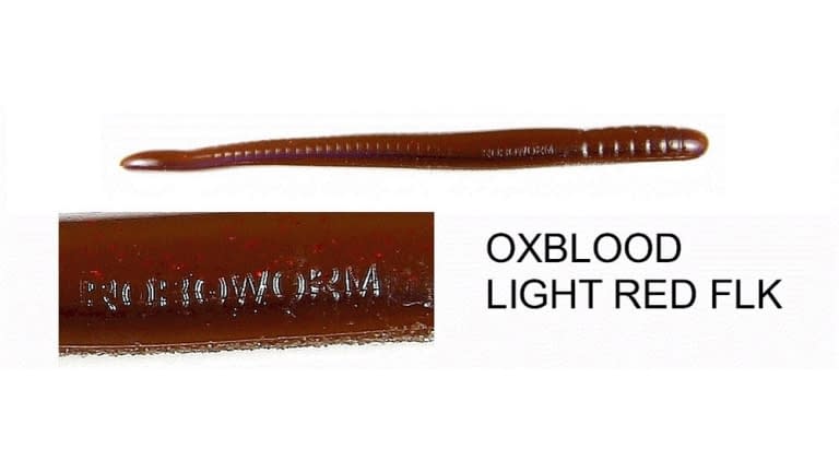 Roboworm Fat Straight Tail 4.5' Oxblood Light Red Flake