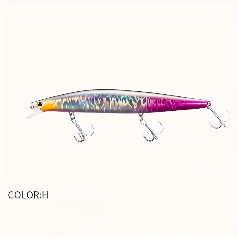 Long Throw Minnow Jerk Bait - Silver Pink