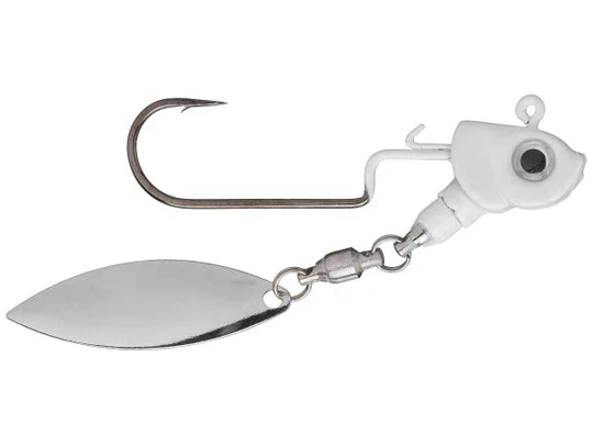 Coolbaits Lure Co. "The Down Under" Weedless Underspin 1/4 oz Snow White Silver Blade