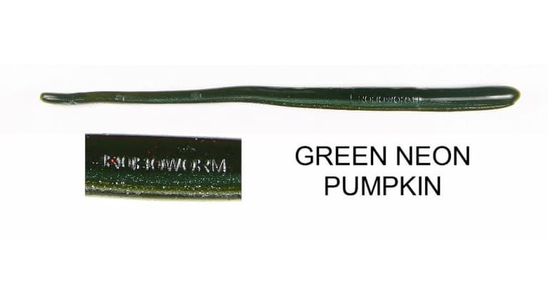 Roboworm Straight Tail Worm Green Neon Pumpkin 6"