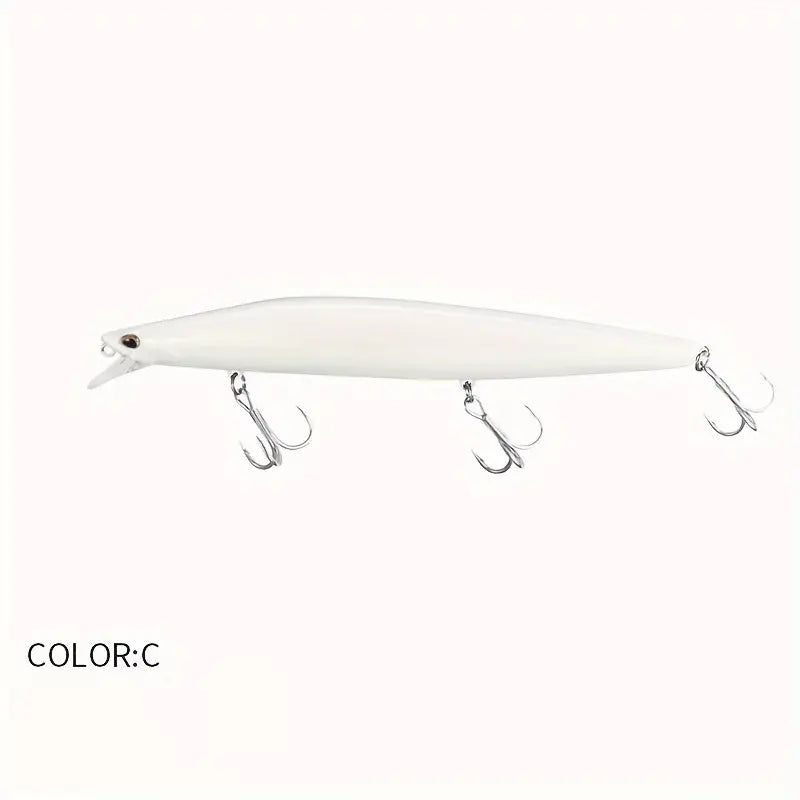 Long Throw Minnow Jerk Bait - White