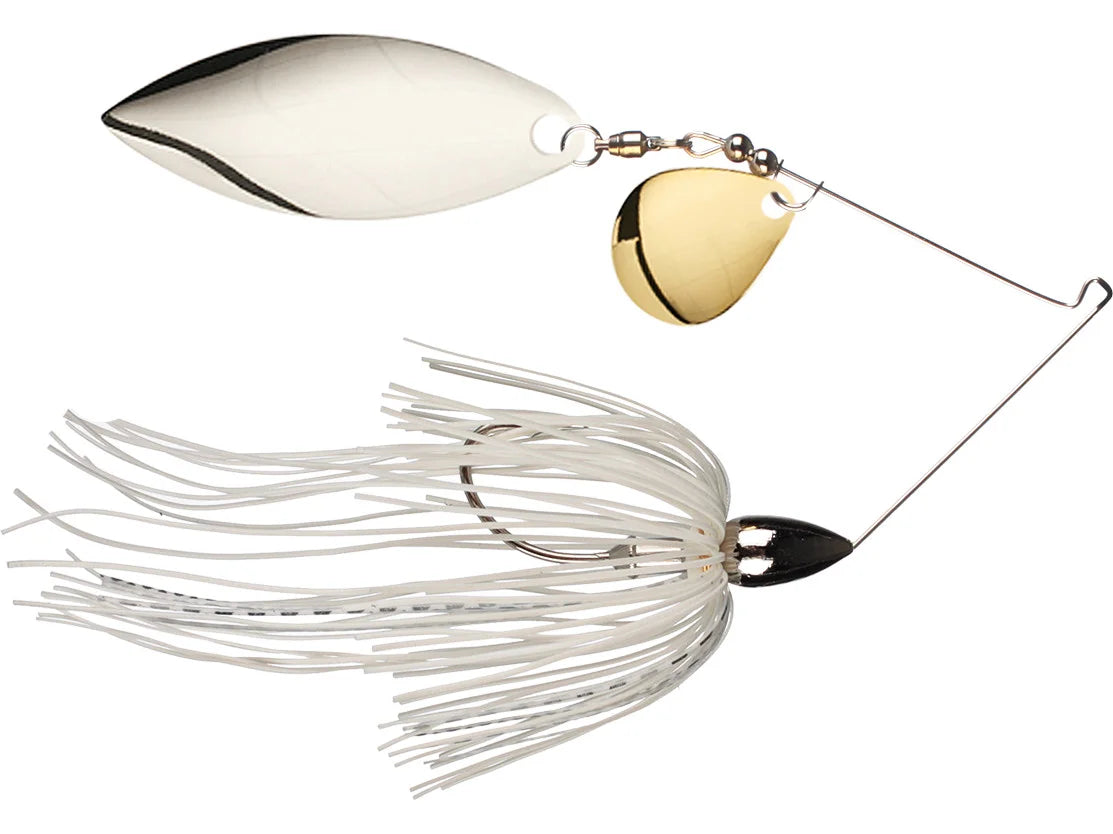 War Eagle Nickel Spinnerbait Double Willow White Silver 3/8oz