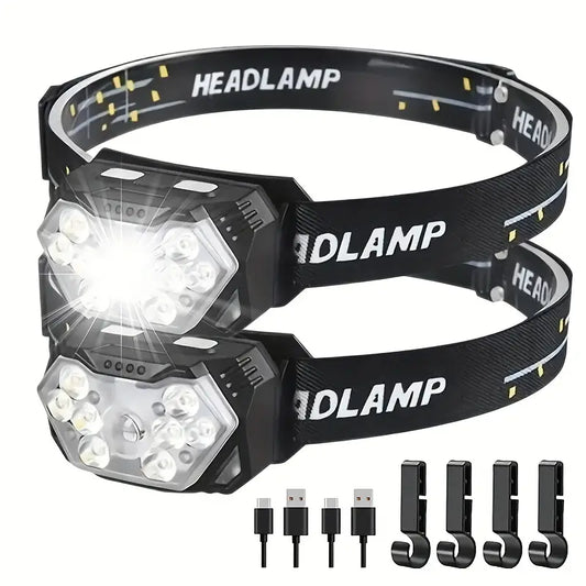 2pcs Super Bright 11000LUMEN Rechargeable Headlamp