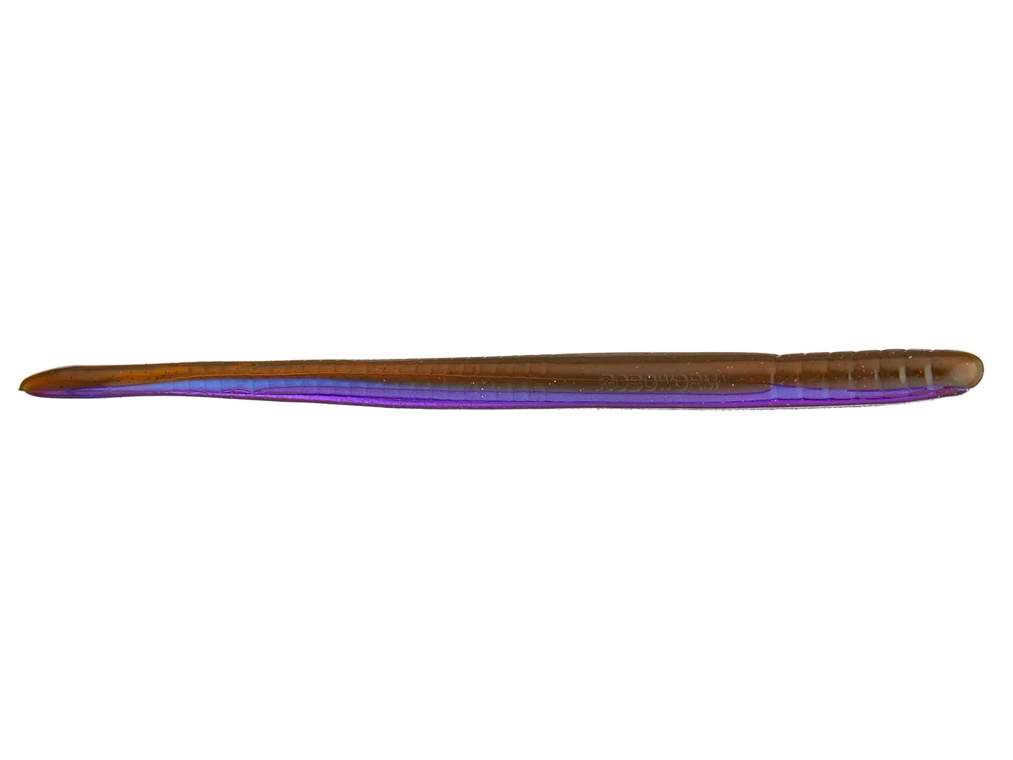 Roboworm Straight Tail Worms 8pk 7" Green Pumpkin Purple