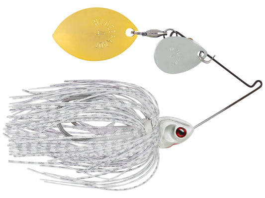 Booyah Covert Finesse Colorado Oklahoma Spinnerbait 4" 1/2oz Silver clear pearl head