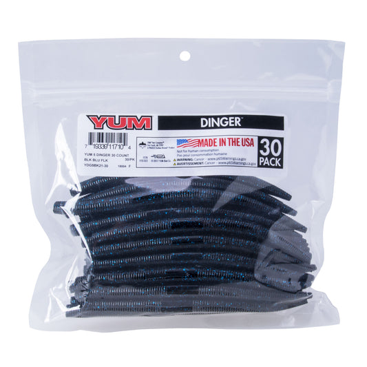 Yum Dinger Bulk 5" 30pk Black Blue Flake