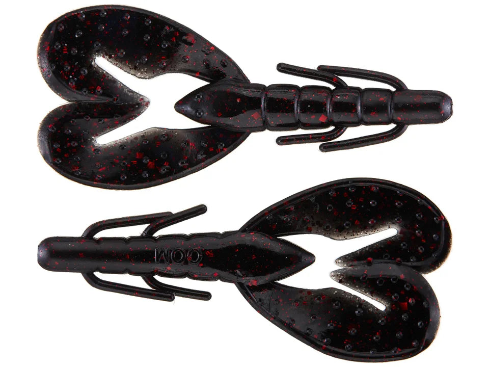 Zoom Super Speed Craw 4" 8pk Black Red Glitter