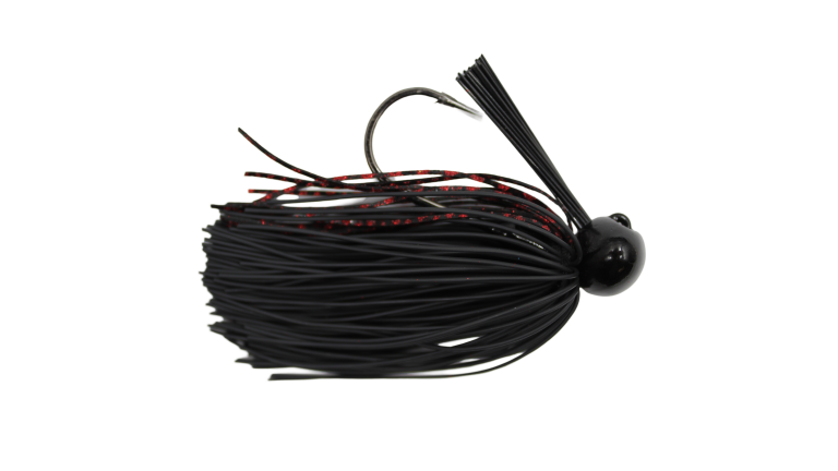 Bass Patrol Round Rubber Football Jigs 1/2oz Black Red Scale
