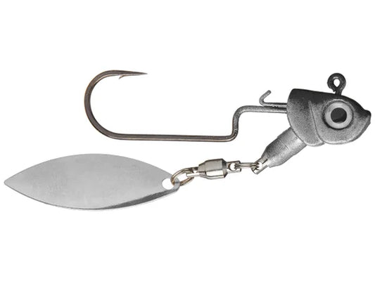 Coolbaits Lure Co. "The Down Under" Weedless Underspin 1/2 oz Black Silver Blade