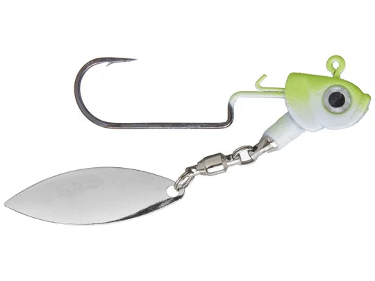 Coolbaits Lure Co. "The Down Under" Weedless Underspin 1/4 oz Chartreuse Head Silver Blade