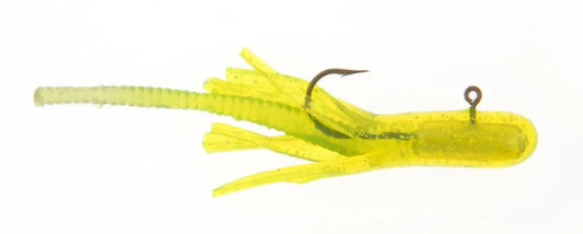 Berkley PowerBait Pre-Rigged Atomic Tubes Fishing Soft Bait- Chartreuse Silver Fleck- 3ct- 1/32oz