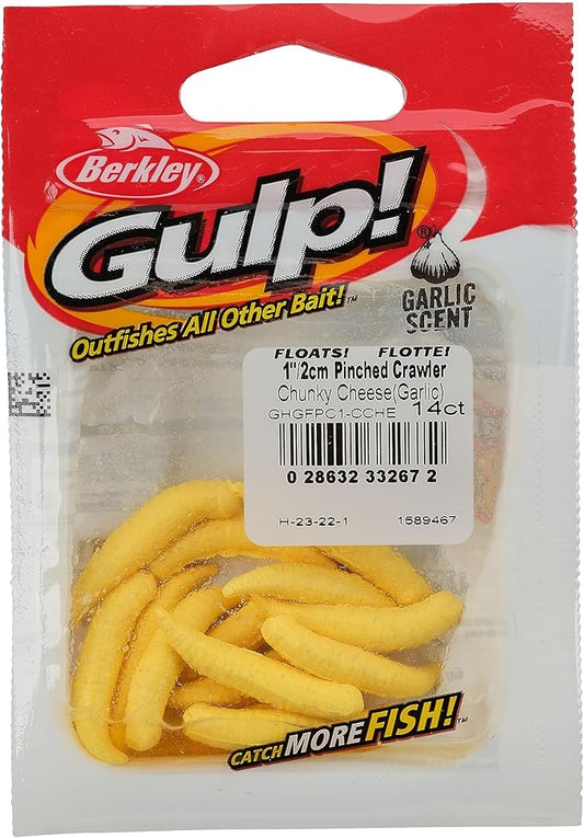 Berkley Gulp! Floating Pinched Crawler Fishing Soft Bait- 1/2" Chunky Cheese