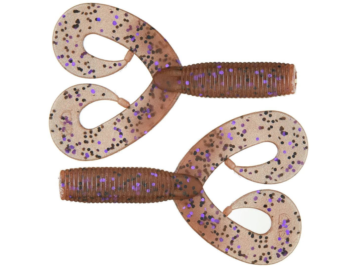 Yamamoto Double Tail Grubs 20pk 4" Cinnamon Blk & Purple