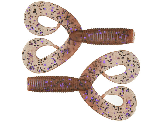 Yamamoto Double Tail Grubs 20pk 4" Cinnamon Blk & Purple