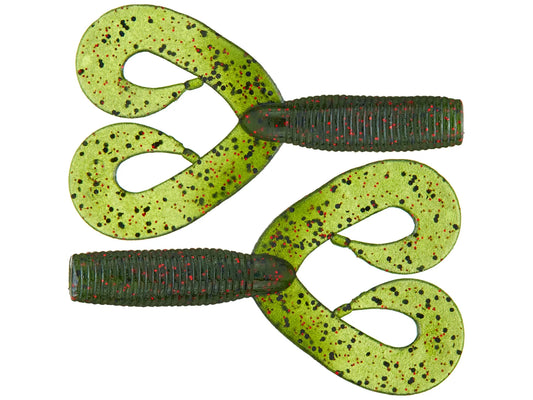 Yamamoto Double Tail Grubs 20pk 5" Watermelon Blk & Red
