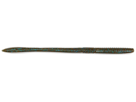 Xzone Lures Deception Worms 12pk 6" Green Pumpkin Blue Flake