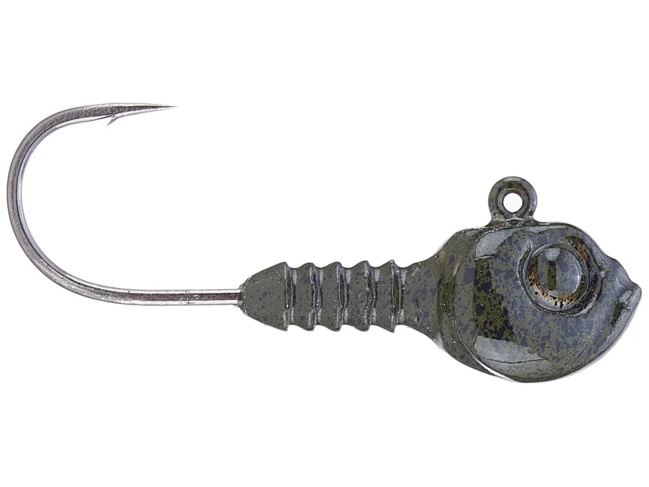 Dirty Jigs Guppy Swimbait Jig Head 3pk Green Pumpkin 1/8oz 1/0