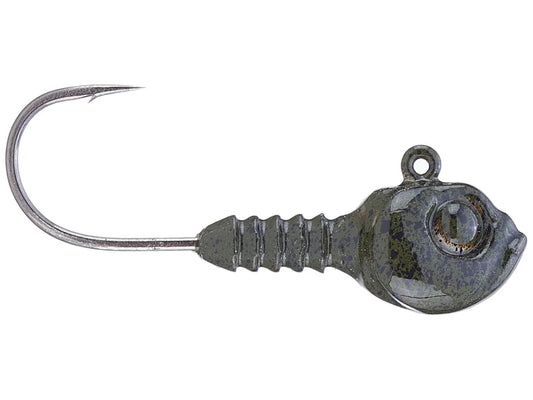 Dirty Jigs Guppy Swimbait Jig Head 3pk Green Pumpkin 3/16oz 1/0