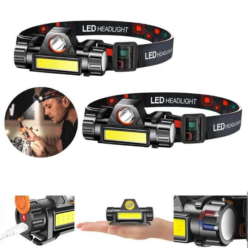 Headlamp USB 2000 Lumens LED