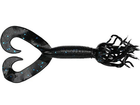 Yamamoto Double Tail Hula Grubs 4" Black & Blue