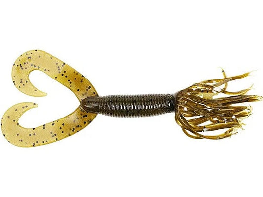 Yamamoto Double Tail Hula Grubs 5" Green Pumpkin blk