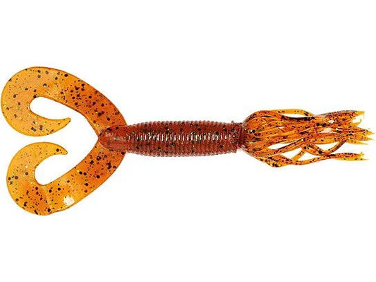 Yamamoto Double Tail Hula Grubs 4" Pumpkin Blk & Green