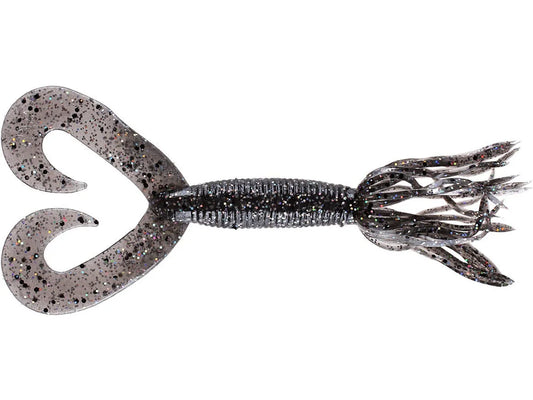 Yamamoto Double Tail Hula Grubs 5" Smoke Blk Hologram