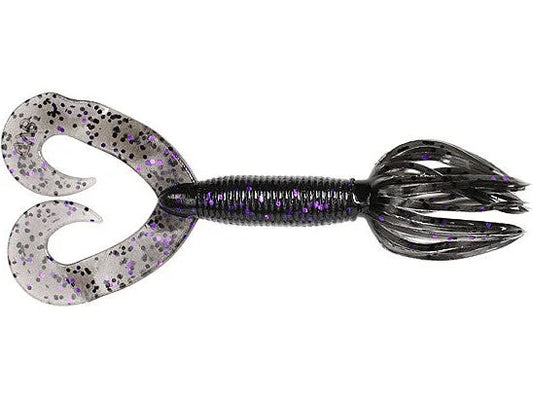 Yamamoto Double Tail Hula Grubs 5" Smoke Black Purple