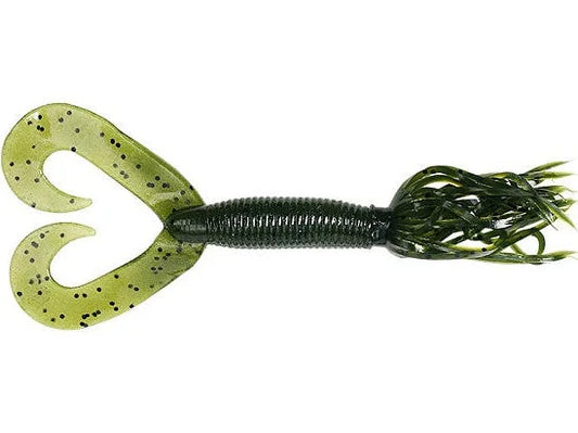 Yamamoto Double Tail Hula Grubs 4" Watermelon Blk
