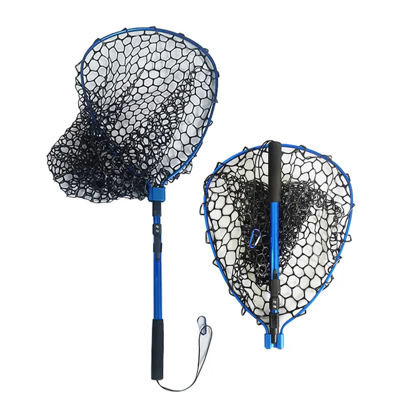 48.4in Large Size Premium Aluminum Alloy Fishing Net Blue