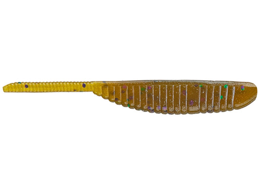 Yamamoto 4" Shad Shape Worm Green Pumpkin Purple