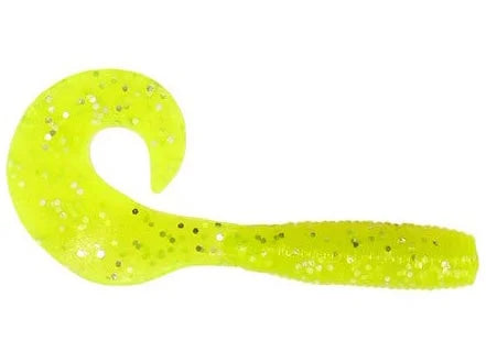 Yamamoto Single Tail Grubs 4" Chartreuse Silver