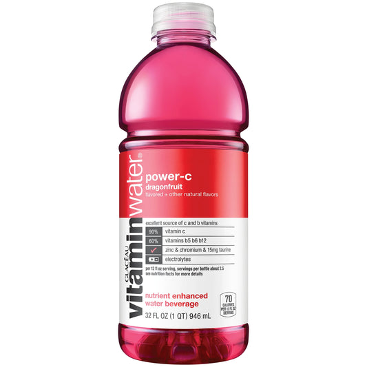 Vitamin Water Zero, Dragonfruit - Power C, 20oz Bottle