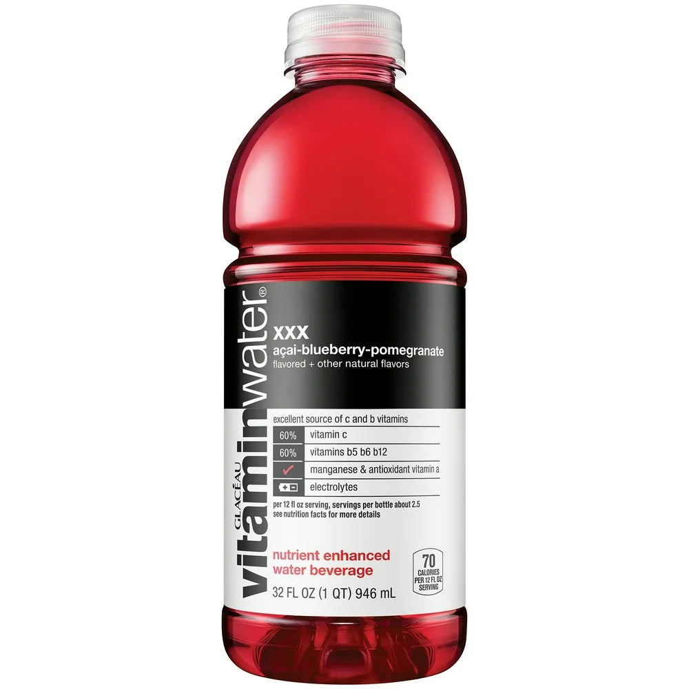 Vitamin Water Zero, Acai-Blueberry-Pomegranate - XXX, 20oz Bottle